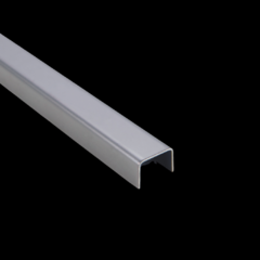 LISTEL  U  ACERO INOXIDABLE PLATEADO BRILLANTE 10X10X250MM