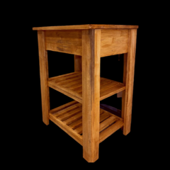 MUEBLE DE MADERA MACIZA CON TAPA COLOR ROBLE 63 CM X 50 CM - comprar online