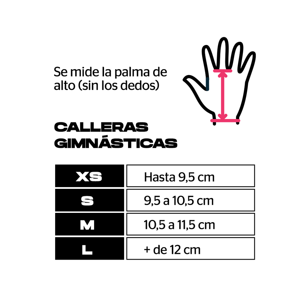 Tabla de talles calleras artísticas gimnasticas WOD