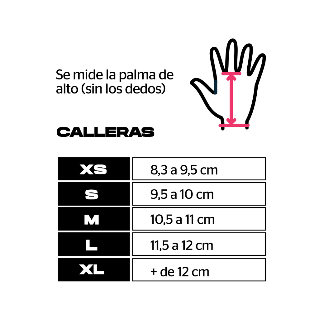 Calleras WOD tabla de talles