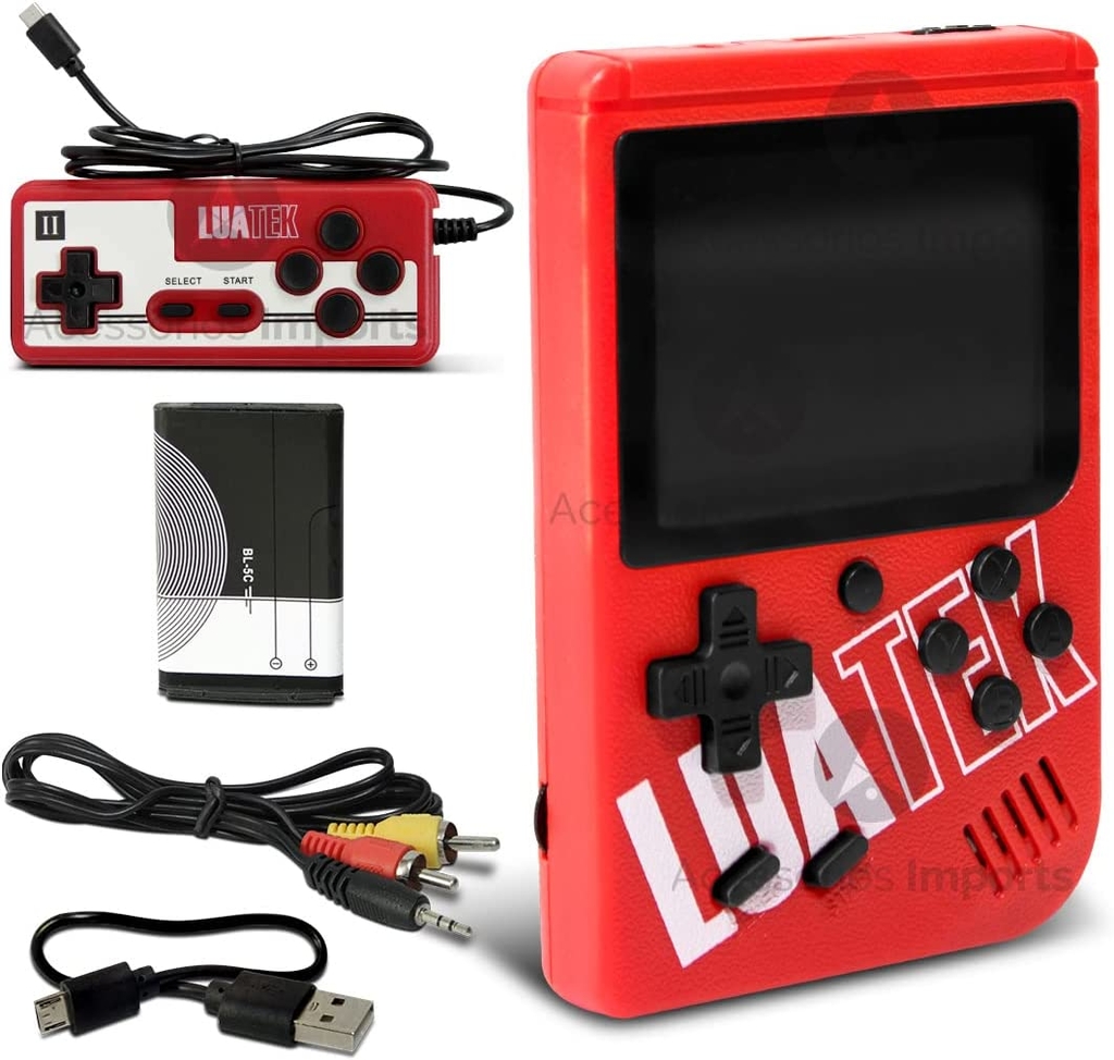 Mini Game Boy Portátil Sup Led 3'' com Controle - Vermelho