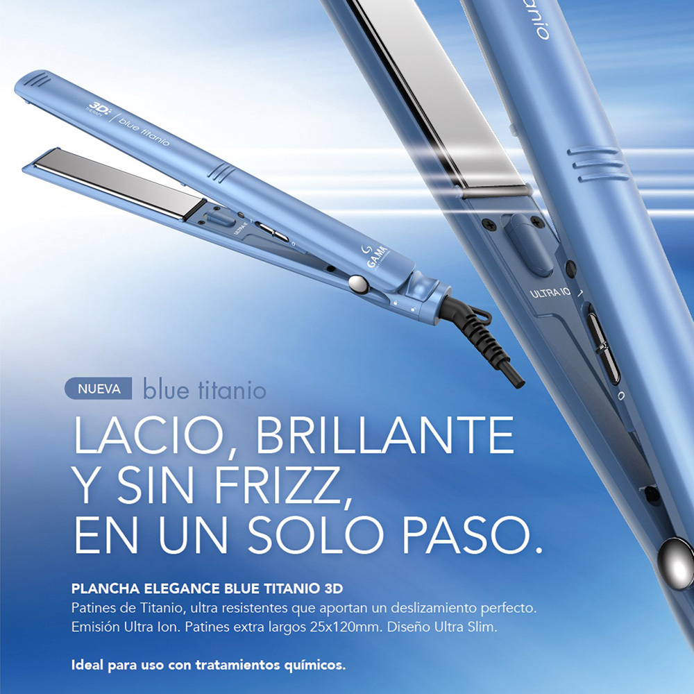 PLANCHA GAMA BLUE TITANIO 3D - 230° GRADOS