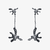 ARETES CRATER DOBLE LARGOS CON CADENA - comprar online