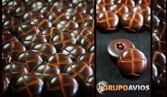 Boton simil cuero Med 36 (23 mm) ( Art 01-588 ) x 72 unidades - color marron