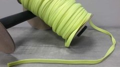 CORDON de POLIESTER PLANO ( ART 12-0255 ) de 8 mm - color AMARILLO FLUOR x 50 metros