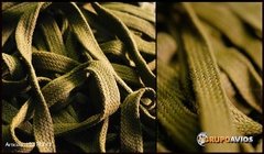 CORDON DE ALGODON PLANO ( ART 12-1783 ) de 12 mm - color VERDE MILITAR X 50 METROS