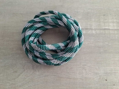 CORDON de POLIESTER TUBULAR ( ART 12-1957 ) de 6 mm - color BLANCO-NEGRO-VERDE x 50 metros
