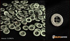 Boton de metal med 18 ( 11 mm ) ( art 12-3742 ) color Plata Vieja x 144 unidades