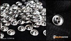 Boton de metal med 18 ( 11 mm ) ( art 12-3747 ) color Niquel Brillante x 144 unidades - 2 agujeros
