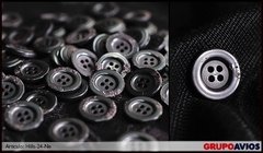 Boton de poliester med 24 ( 15 mm ) ( Art Hills ) color NEGRO x 144 unidades