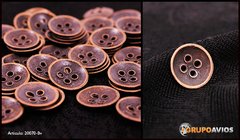 Boton de metal med 28 ( 18 mm ) ( Art 20070 ) color BRONCE VIEJO x 72 unidades - CON 4 AGUJEROS