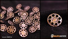Boton de metal med 28 ( 18 mm ) ( Art 20087 ) color BRONCE VIEJO x 72 unidades - 8 AGUJEROS - CON PIE