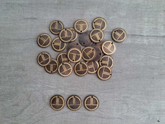 chapita con logo - 15 mm de diametro ( Art 3886 ) x 1000 unidades - SISTEMA LASER - tienda online