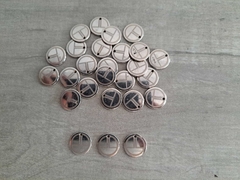 Imagen de chapita con logo - 15 mm de diametro ( Art 3886 ) x 1000 unidades - SISTEMA LASER