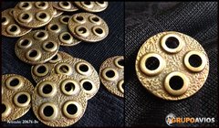 Boton de metal med 36 ( 23 mm ) ( Art 20676 ) x 36 unidades - color BRONCE VIEJO - CON 4 AGUJEROS