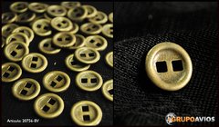 Boton de metal med 24 ( 15 mm ) ( Art 20756 ) color BRONCE VIEJO x 72 unidades - CON 2 AGUJEROS CUADRADOS