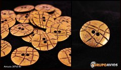 Boton de metal med 44 ( 28 mm ) ( Art 20765 ) x 24 unidades - color BRONCE VIEJO - CON 2 AGUJEROS