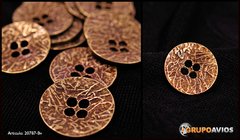 Boton de metal med 44 ( 28 mm ) ( Art 20787 ) x 24 unidades - color BRONCE VIEJO - CON 4 AGUJEROS
