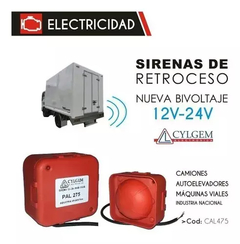 Sirena de retroceso Cylgem Bivoltaje 90-110db Cod: CAL 475 - comprar online