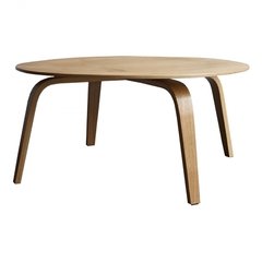 Mesa baja circular realizada en madera 84 - comprar online