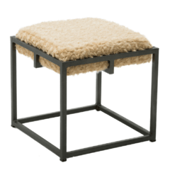Banqueta de piel sintética beige de 45 x 45 x 45 cm 17