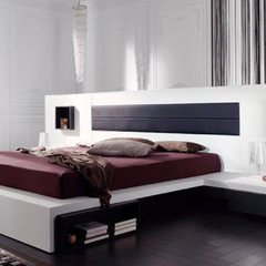 Base de cama con respaldo y mueble integrado a medida 5
