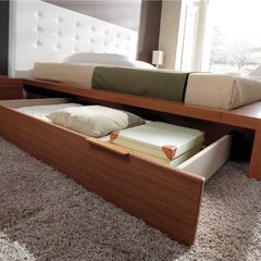 Base de cama cajonera y respaldo a medida 6