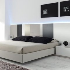 Respaldo y base de cama White & Gray a medida 10