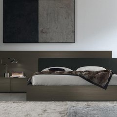 Base y respaldo de cama en dos tonos de madera a medida 21