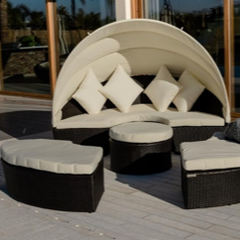 Mueble de Exterior de aluminio y PVC virgen con colchonetas desmontables antimanchas 19