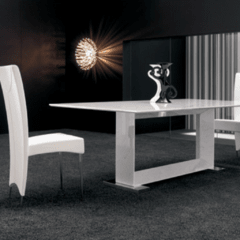 Mesa con base y tapa blanca laqueada a medida 16