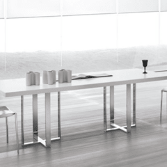 Mesa de Comedor con base de metal y tapa blanca a medida 25