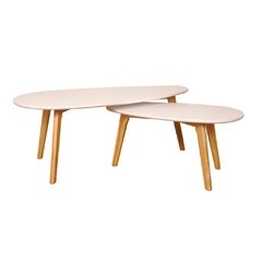 Mesas ratonas en Duo de forma ovalada 02 - comprar online