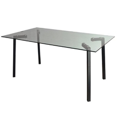 Mesa de comedor con patas en madera y tapa de vidrio 53 en internet