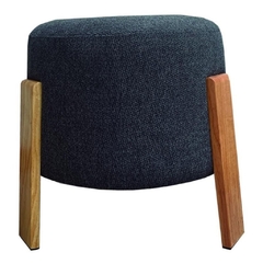 Puff circular acolchado con patas color madera 09 - tienda online