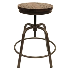Banqueta de asiento circular en madera regulable en altura 10 - comprar online
