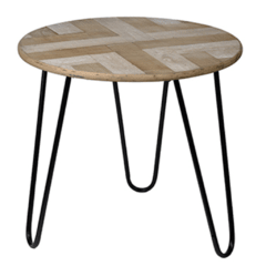 Banqueta con tapa de madera y patas de metal 15