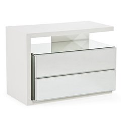 Mesa de Luz blanca con dos cajones a medida 08