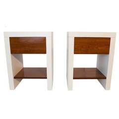 Mesa de Luz laqueada con cajón y estante en madera a medida 15 - comprar online