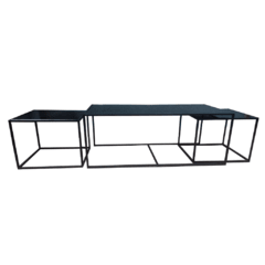 Mesa baja de estructura metálica y Vidrio Black 101