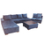 Sillón  de Pana Azul con Puf - comprar online