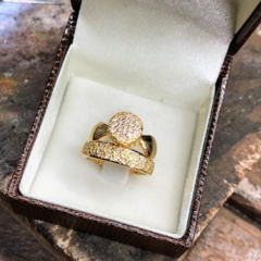 Anel chuveiro com anel com pedras no ouro 18kl/750 na internet