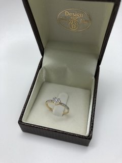 Anel de coração com zirconias e ródio no ouro 18kl/750 - comprar online
