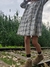 Vestido Adelina cuadrille crudo y negro