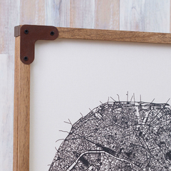 Cuadro Con Mapa Estampado En Tela - New York, London, Paris - tienda online