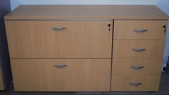 cajonera de 4 cajones + archivo doble para carpetas colgantes