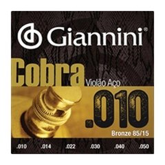 Encordoamento Giannini Para Violão Aço Cobra Geefle Cobra 010