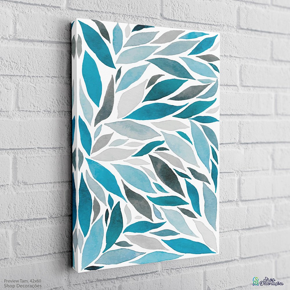 Download Quadro Abstrato Folhas Em Aquarela Shop Decoracoes