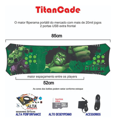 Fliperama Portátil Titan Cade 85cm, Sensor - Hulk