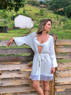 Kimono Franja Branco - Stelli Resort & Beach Wear
